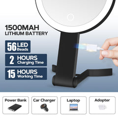 MIYADIVA Miroir avec charge USB-C, autonomie longue.