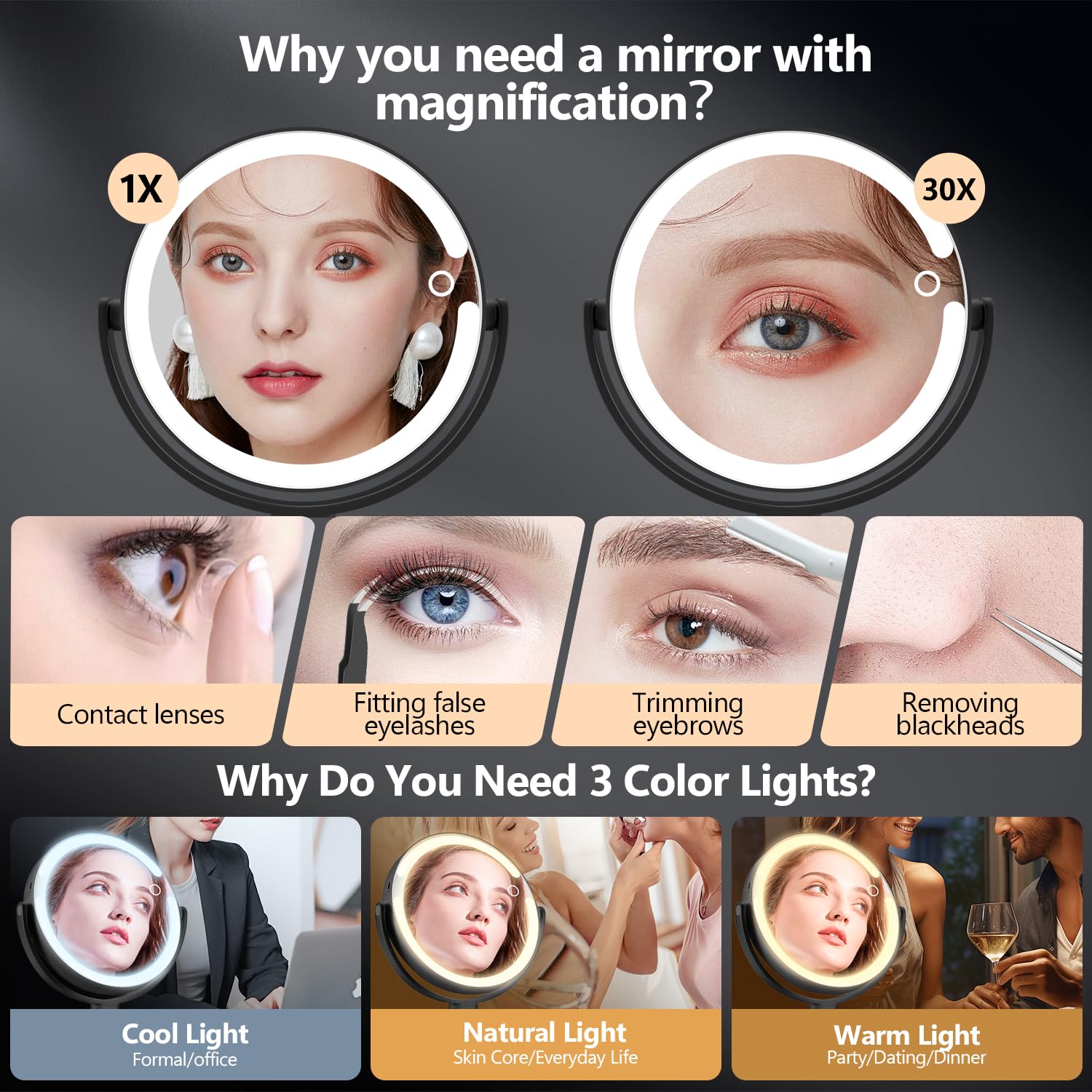 MiyaDiva miroir hauteur réglable pour s’adapter à votre poste de travail