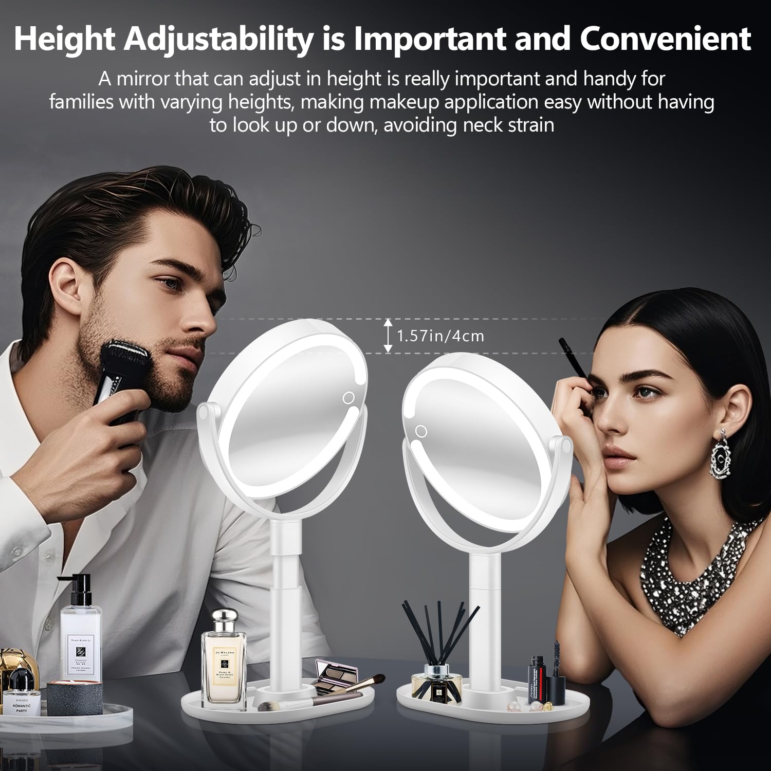 MIYADIVA miroir illumine avec 3 couleurs pour diverses scènes de maquillage