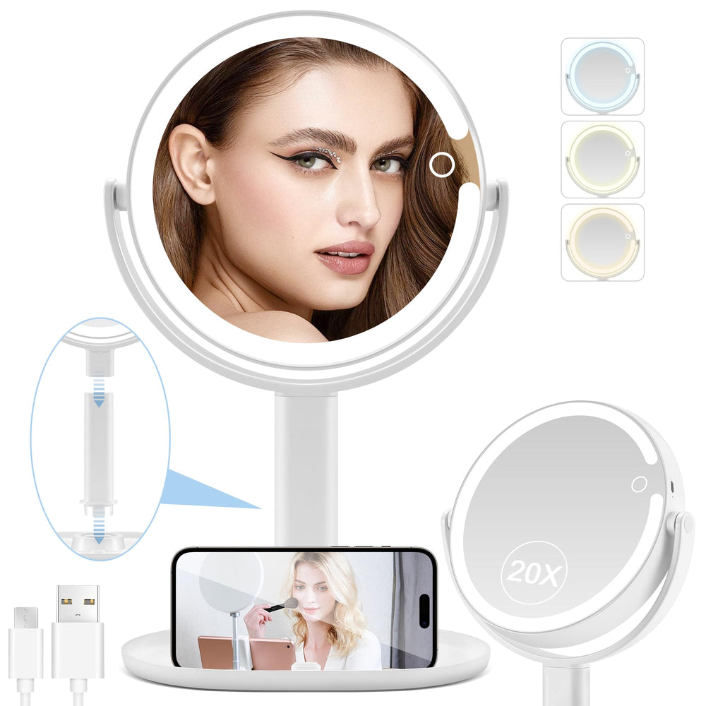 MIYADIVA miroir maquillage 20x, zoom précis pour applications fines