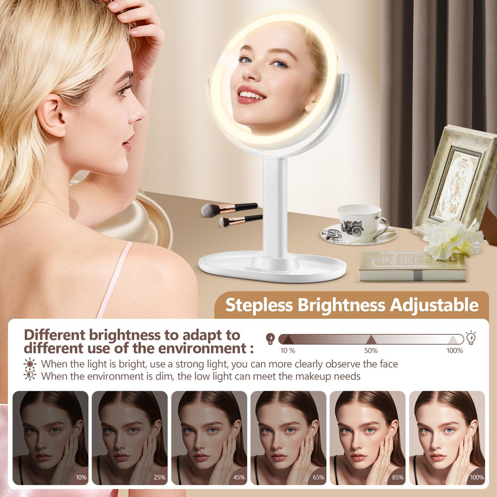 MIYADIVA Miroir avec trois couleurs et brillance réglable pour tous les looks.