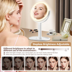 MIYADIVA Miroir avec trois couleurs et brillance réglable pour tous les looks.