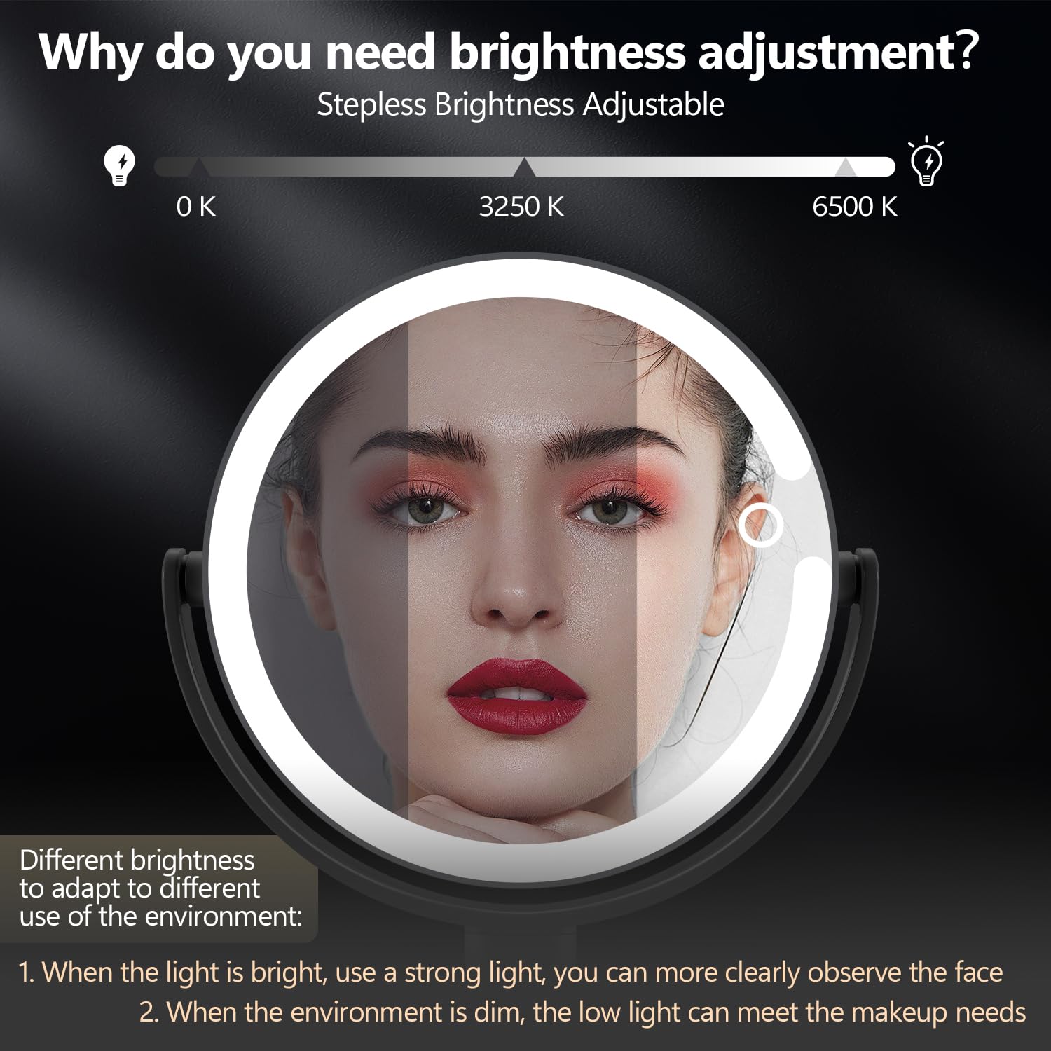 MiyaDiva miroir rotation 360° et support téléphone intégré pour tutoriels