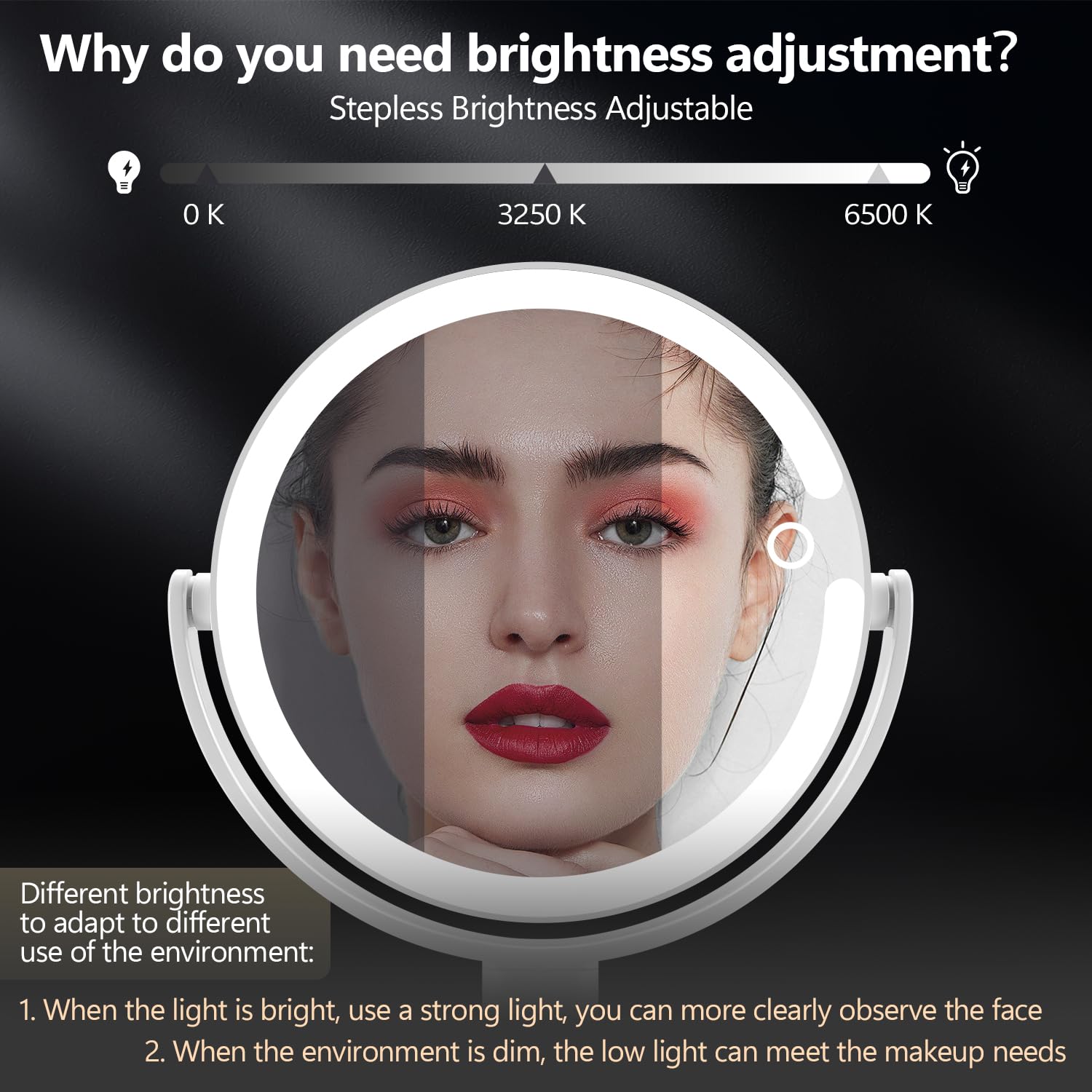MIYADIVA miroir avec support téléphone intégré pour tutoriels