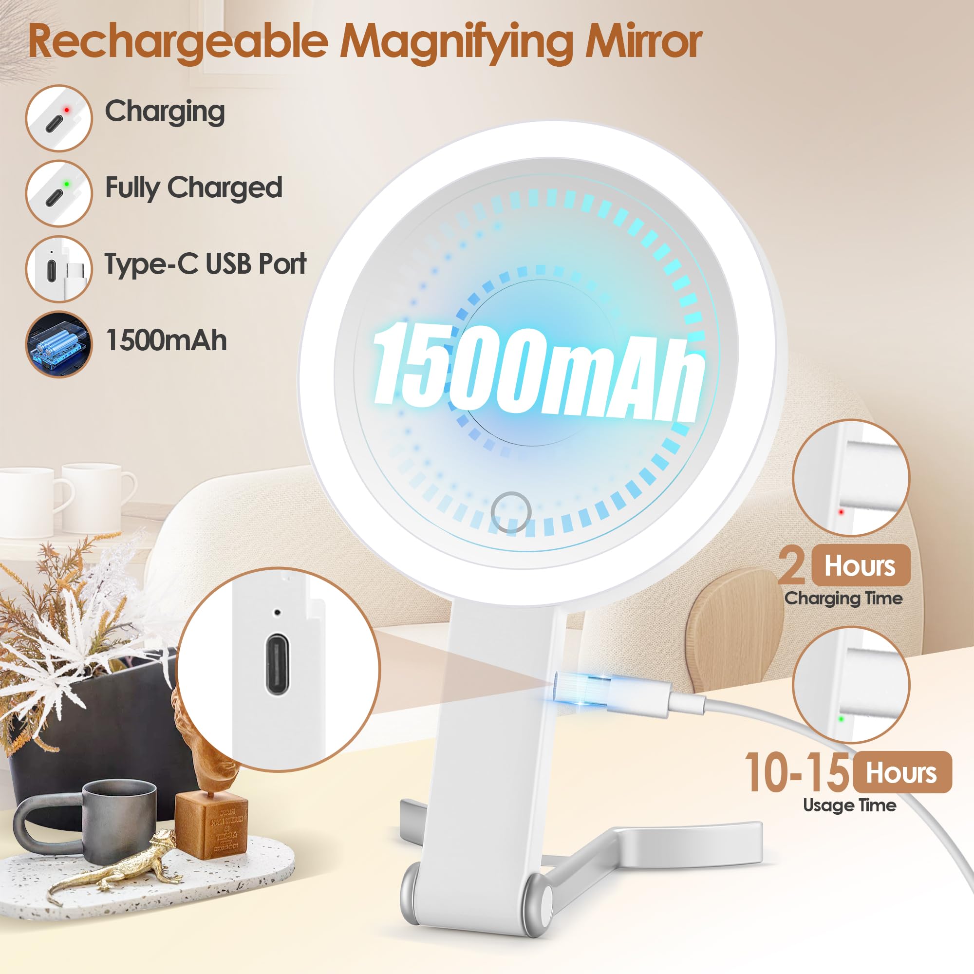 Miyadiva miroir tactile pour régler l’intensité lumineuse.
