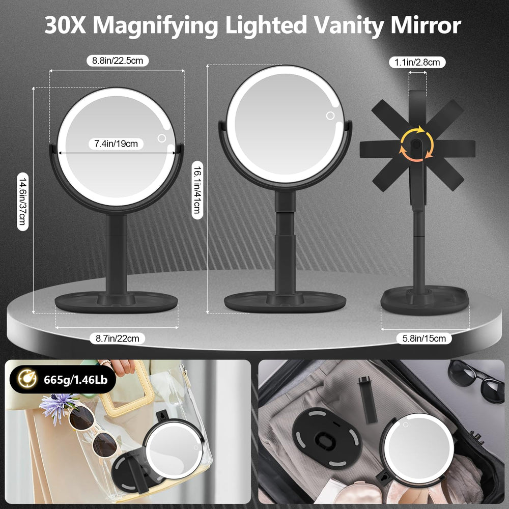 MiyaDiva miroir usage quotidien sur bureau avec éclairage fiable