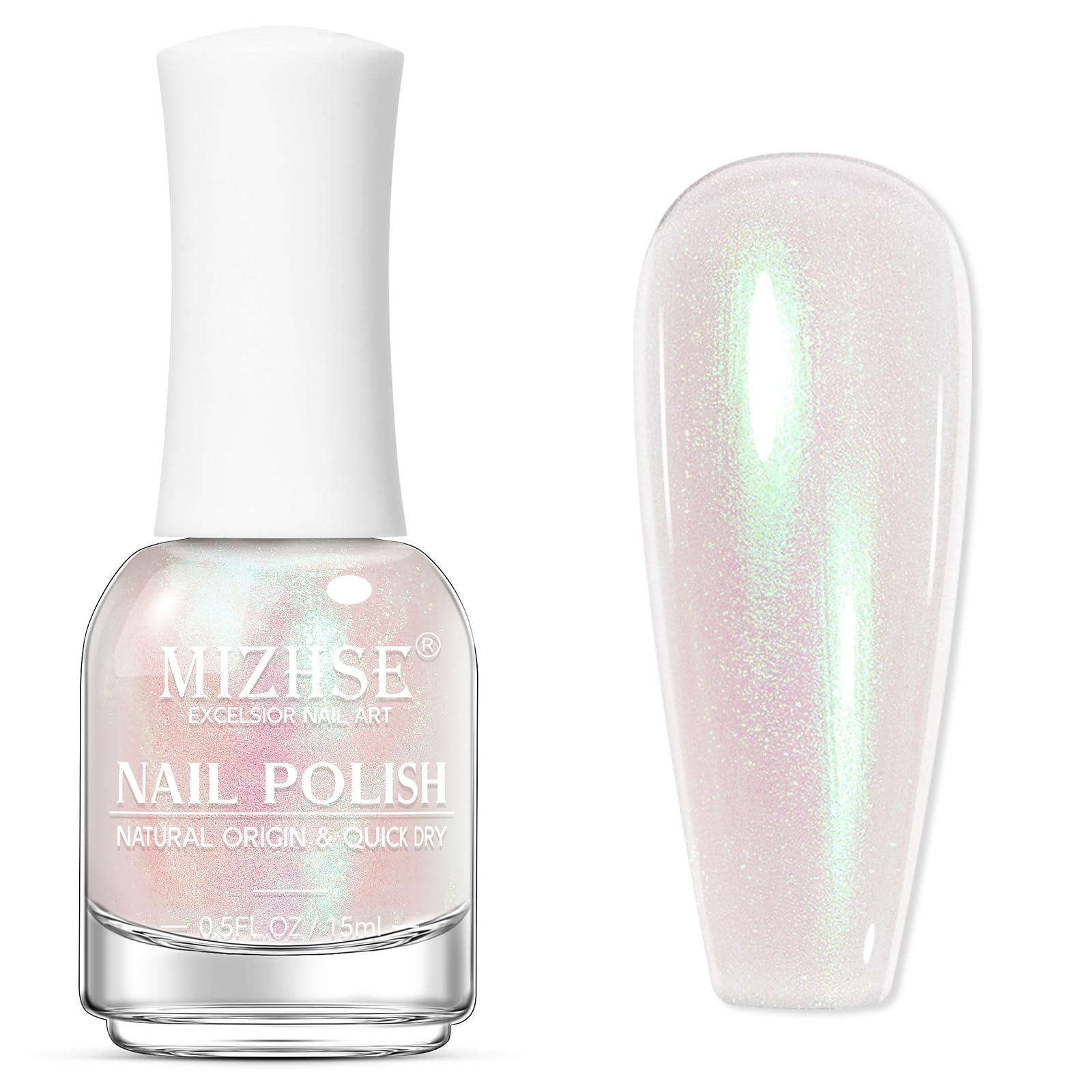Vernis MizHSE Aurora Pink, bouteille élégante prête pour usage quotidien.