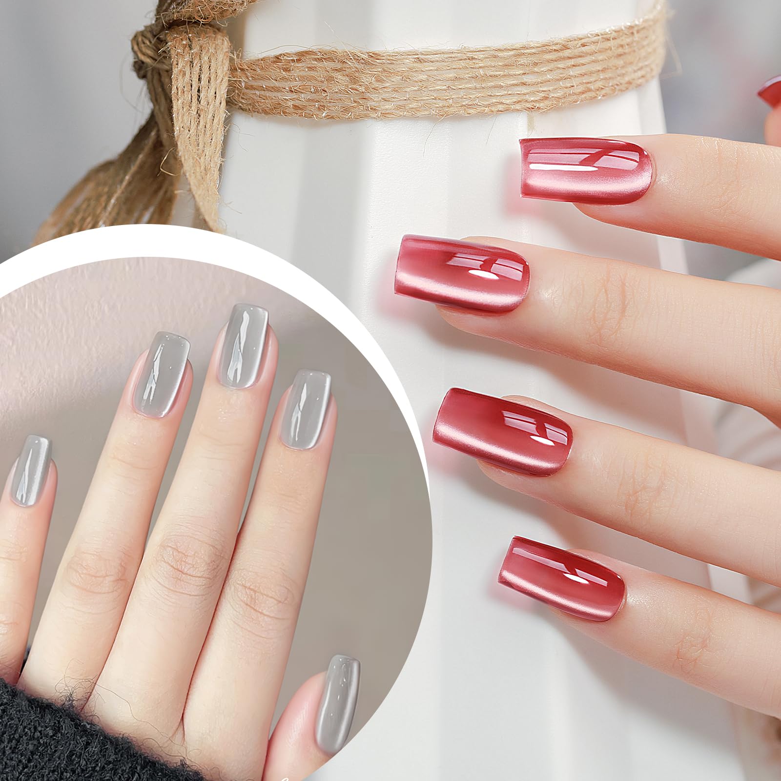 MIZHSE 8 couleurs: nuances brillantes avec reflets holographiques selon la lumière.