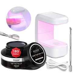 Colle gel solide MIZHSE pour ongles, adhérence ferme et durable.