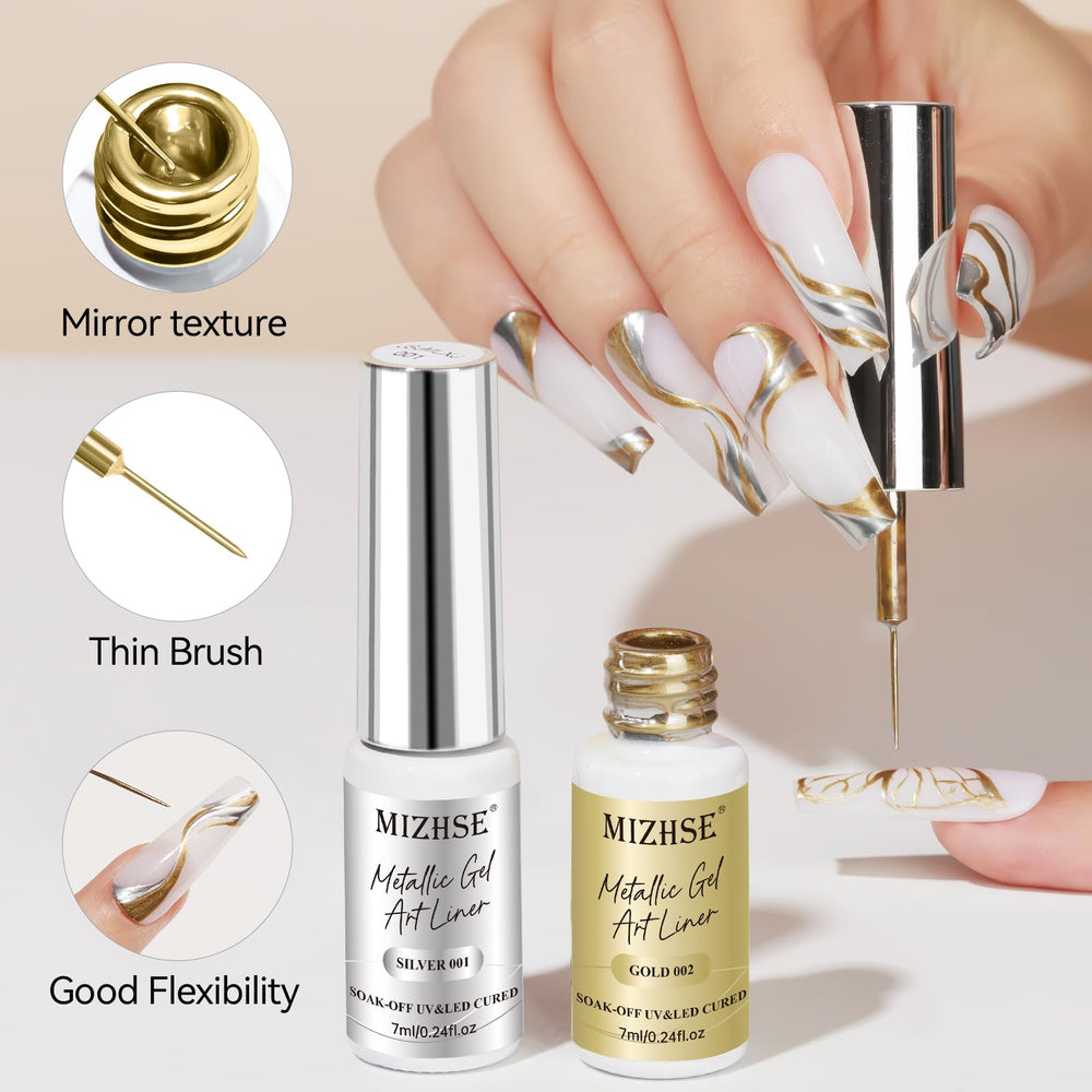 MIZHSE conseils pro pour accent métallique sur ongles