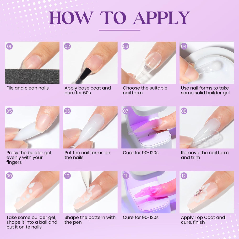 MIZHSE extension ongles rapide sans pince grâce au gel polyvalent.