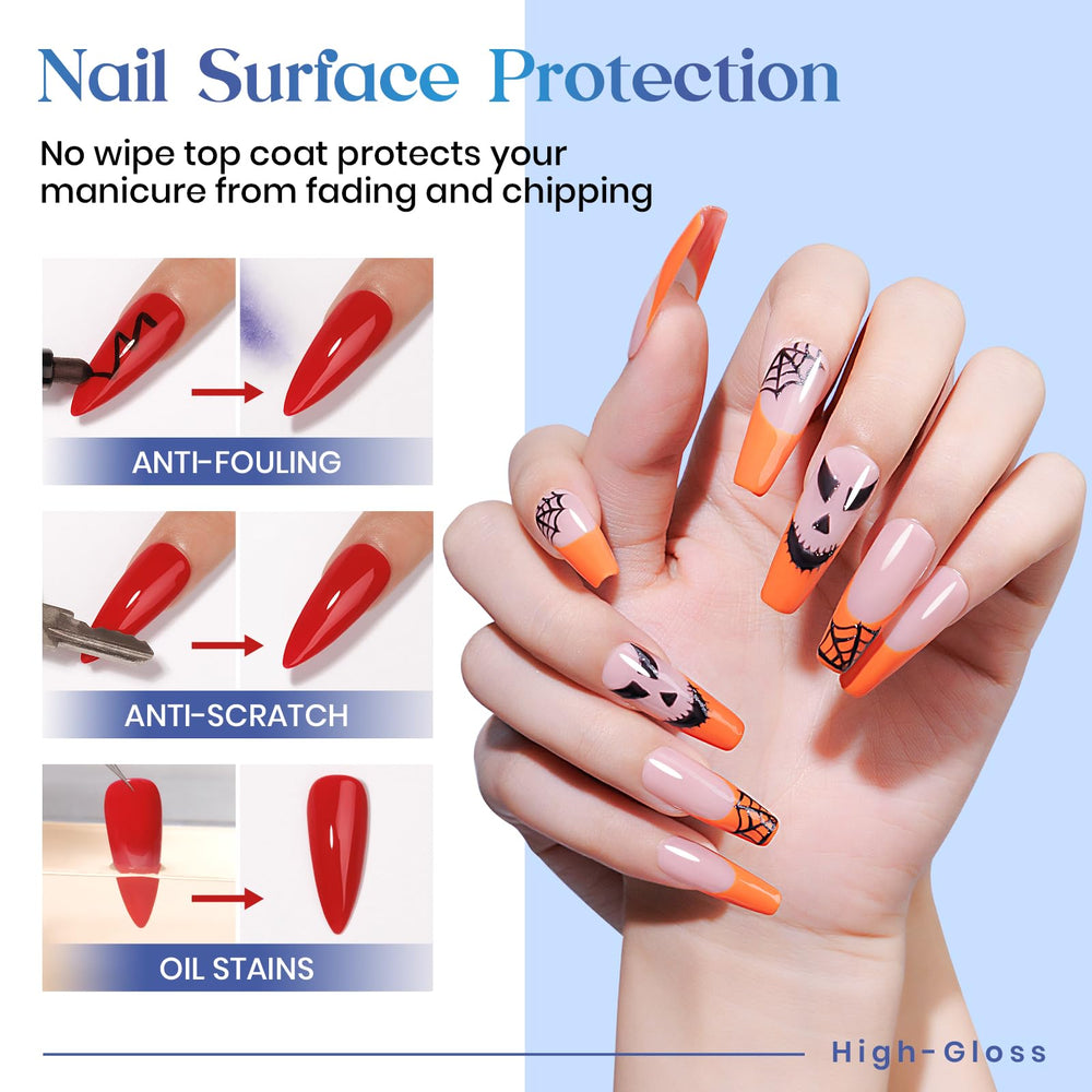 Finition gel ultra brillante MIZHSE pour ongles naturels et extensions.