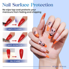 Finition gel ultra brillante MIZHSE pour ongles naturels et extensions.