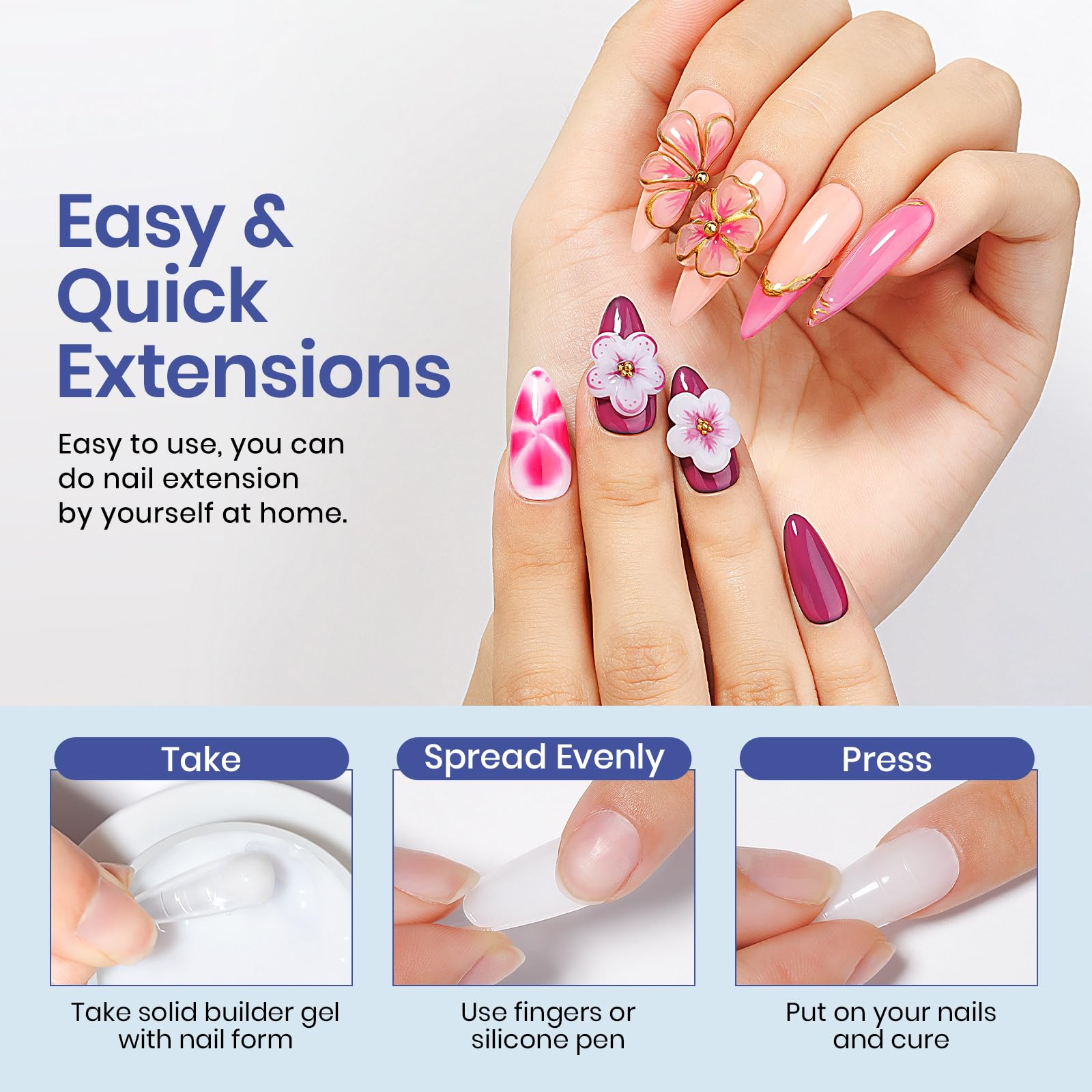 MIZHSE Formes d’ongles 36 incluses pour extensions homogènes