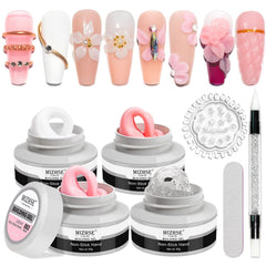 MizHSE gel-builder-solide: kit complet pour extensions d’ongles et déco