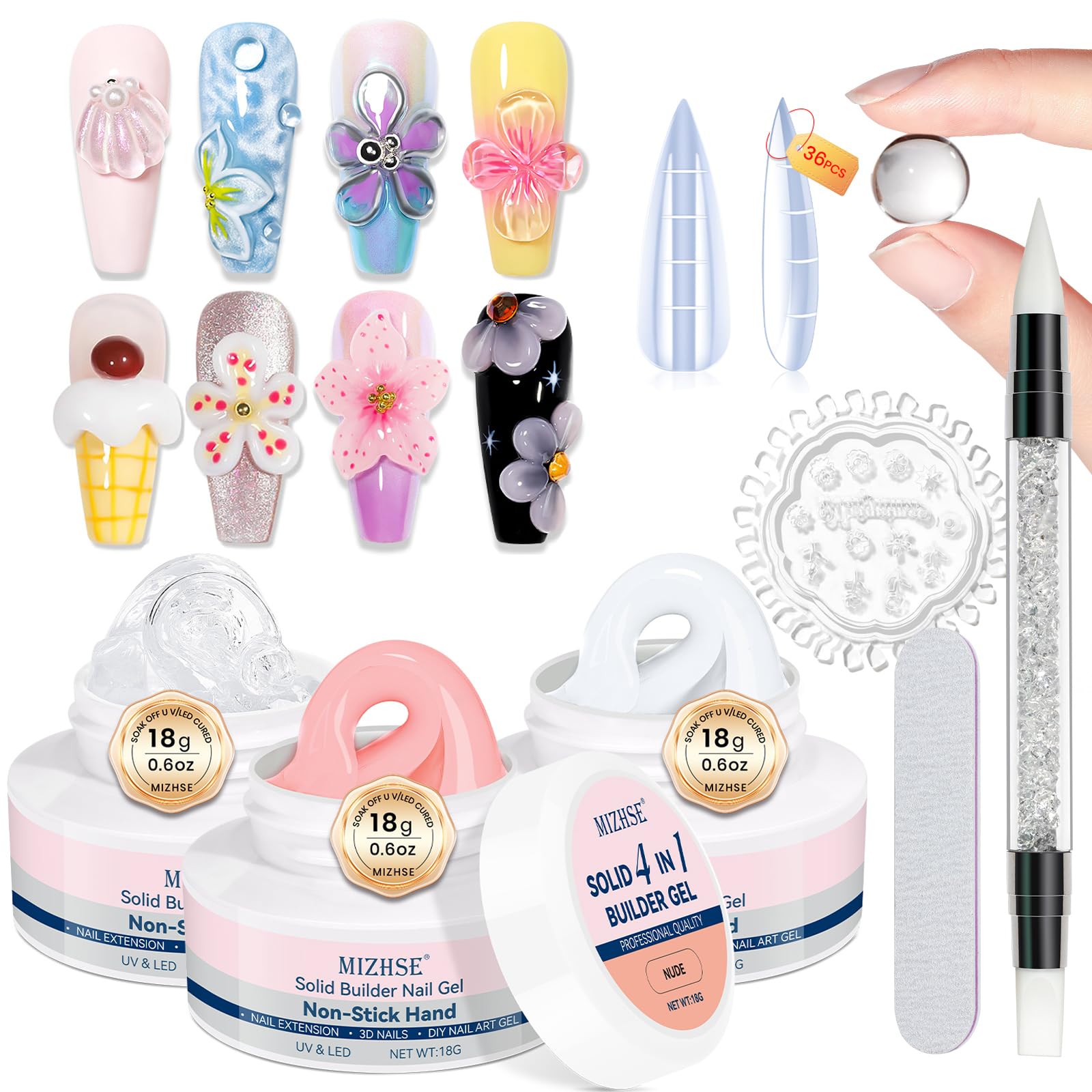 MIZHSE Gel Constructeur Solide – extensions nettes et faciles à réaliser.