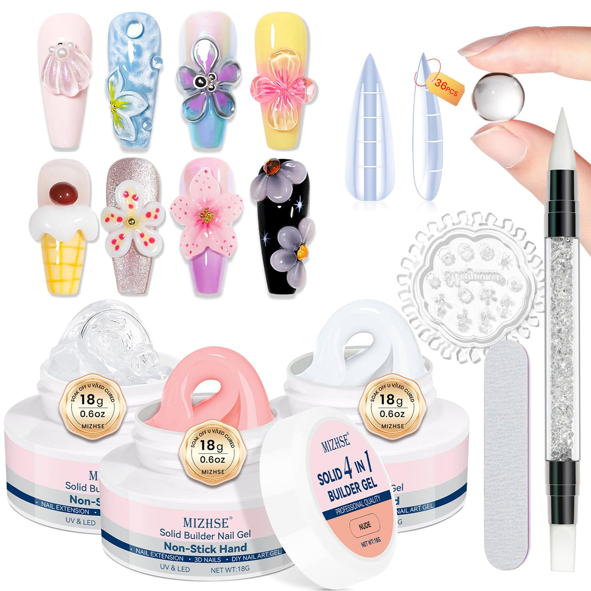 MIZHSE Gel Constructeur Solide – extensions nettes et faciles à réaliser.