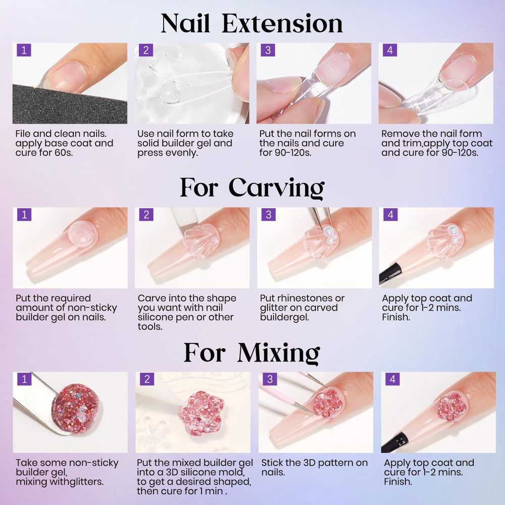 MIZHSE gel-sculpture-ongles-essentiel pour créations 3D