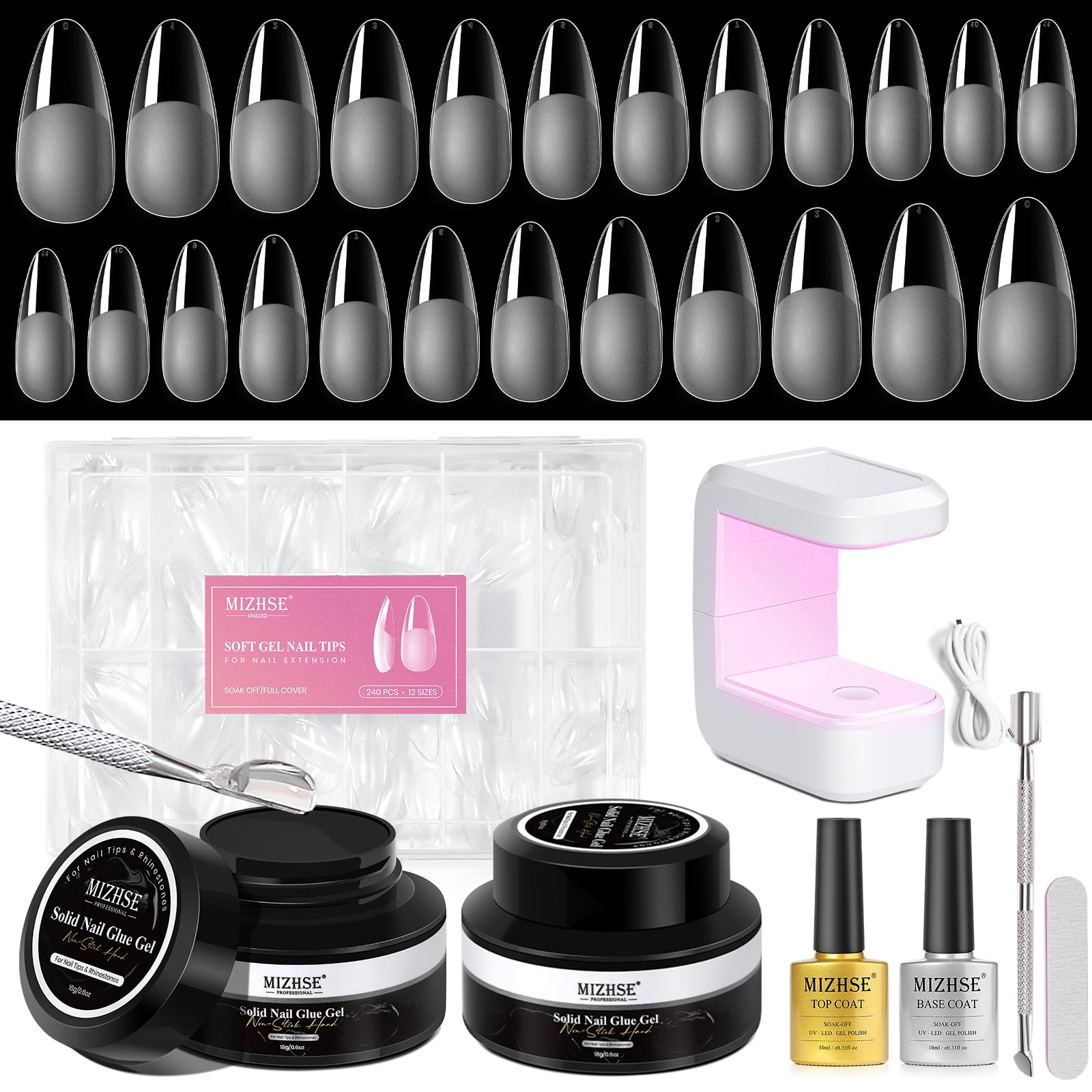 MIZHSE kit gel ongles – ensemble complet pour démarrer la manucure