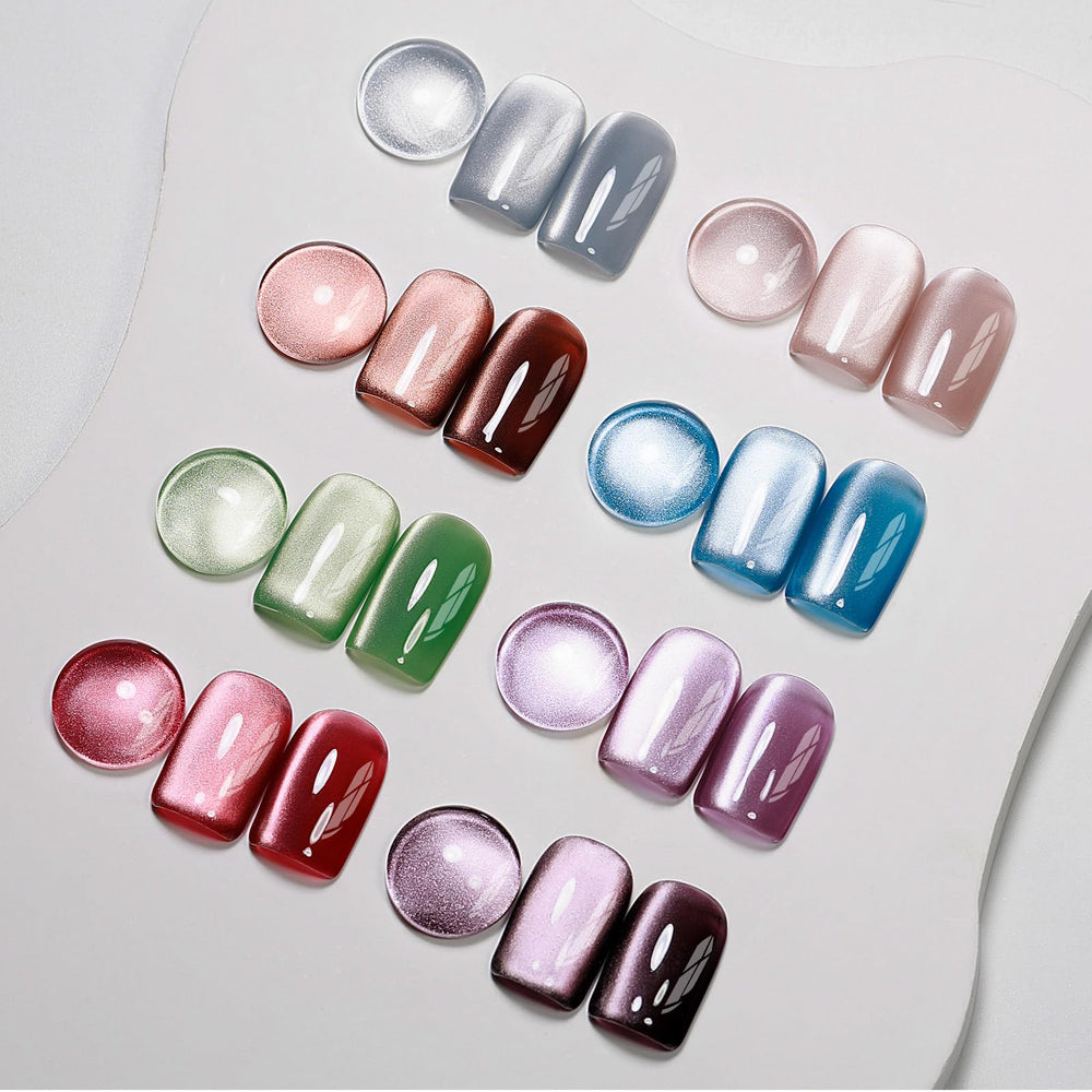 MIZHSE kit vernis gel: effet œil de chat avec aimant pour motif lunaire éclatant.