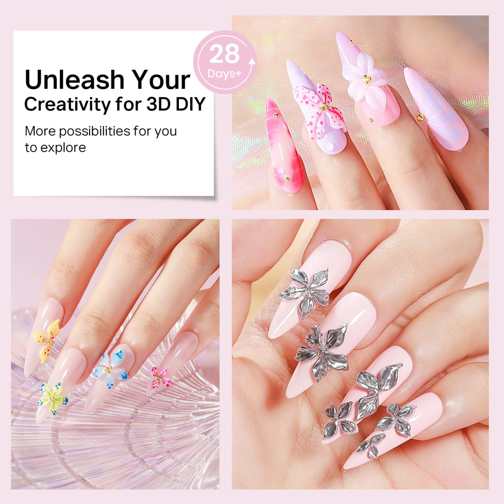 Moule fleurs 3D MIZHSE, motifs délicats sur les ongles.