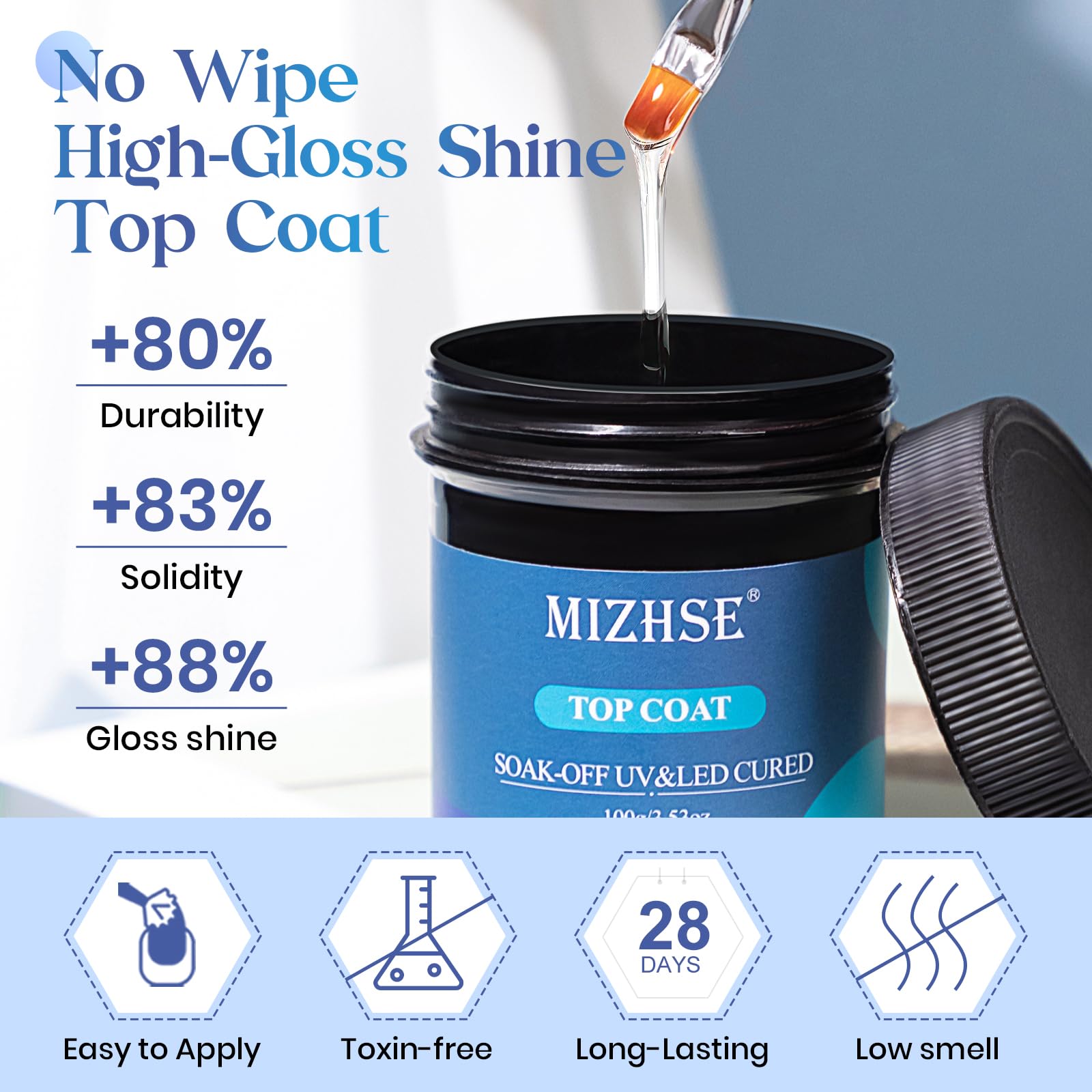 Gel nettoyant pour brosse MIZHSE, nettoyage rapide et efficace.