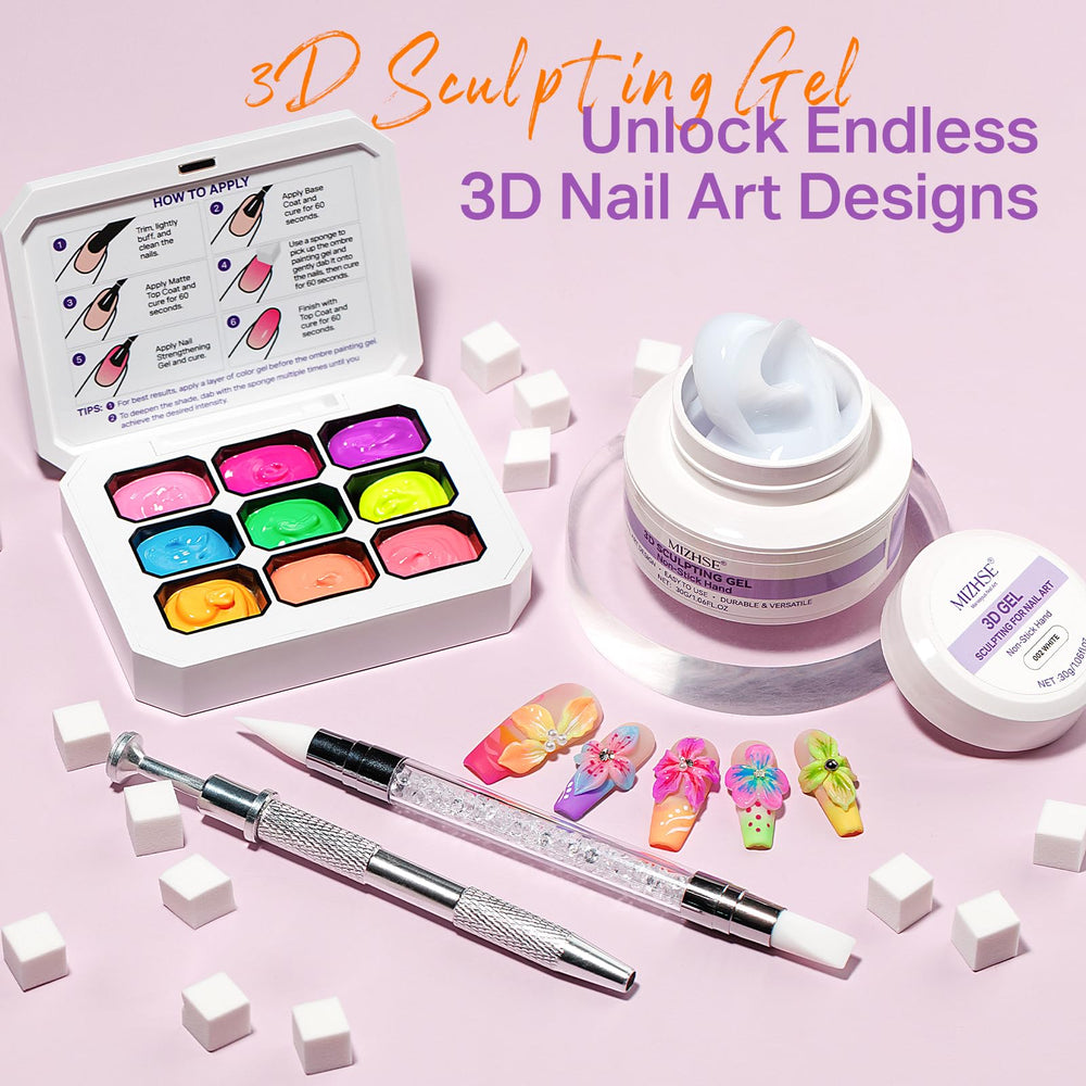 MIZHSE ombre gradation, dégradés doux sur ongles.