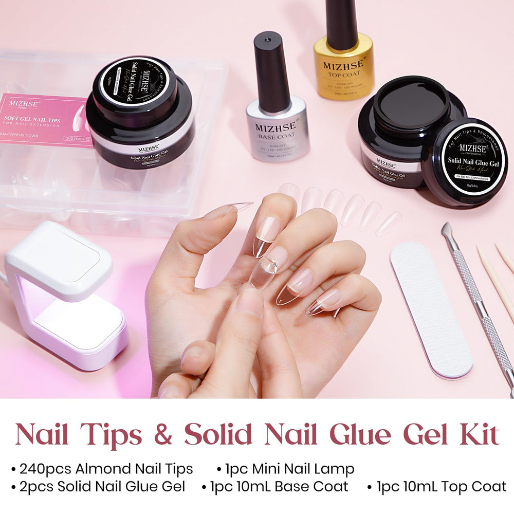 MIZHSE tips ongles amande soft 12 tailles – adhérence fiable