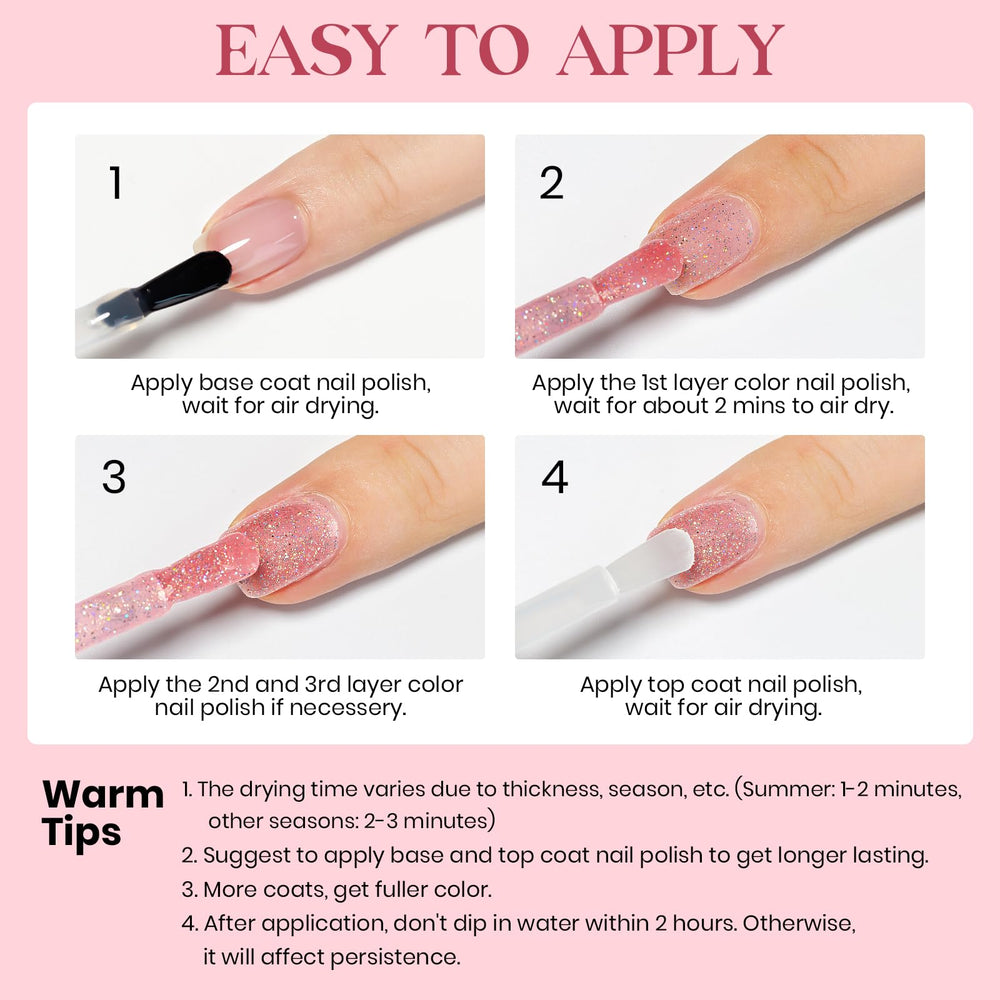 Emballage pratique du vernis MIZHSE 15 ml rose.