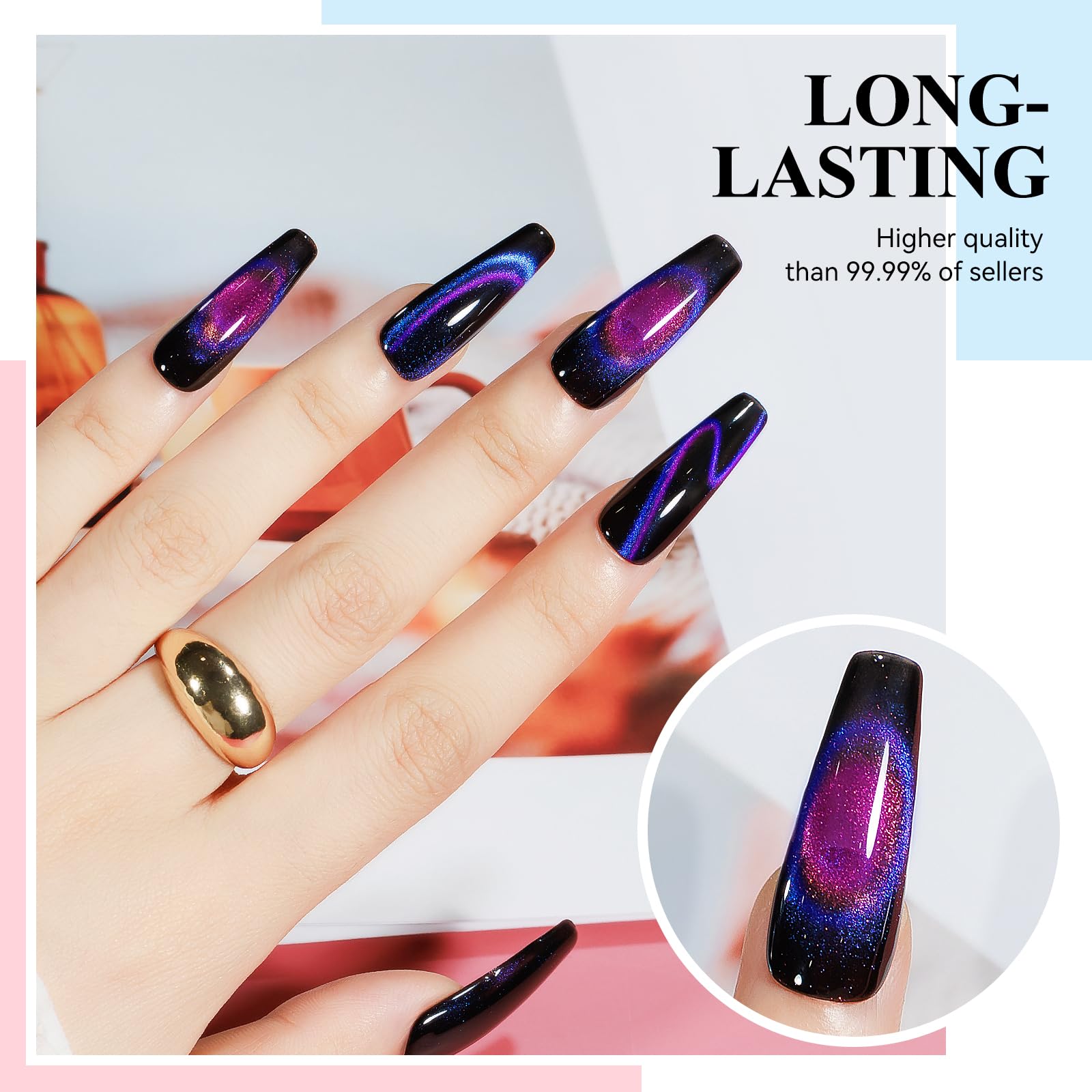 MIZHSE vernis gel 9D facilite l’application et offre une couleur riche.