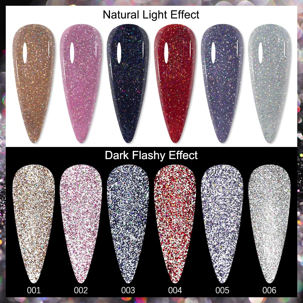 Vernis gel MIZHSE Glitter violet moderne pour un look tendance.