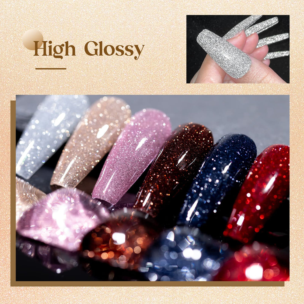 Vernis gel pailleté rose MIZHSE, look féminin durable et lumineux.