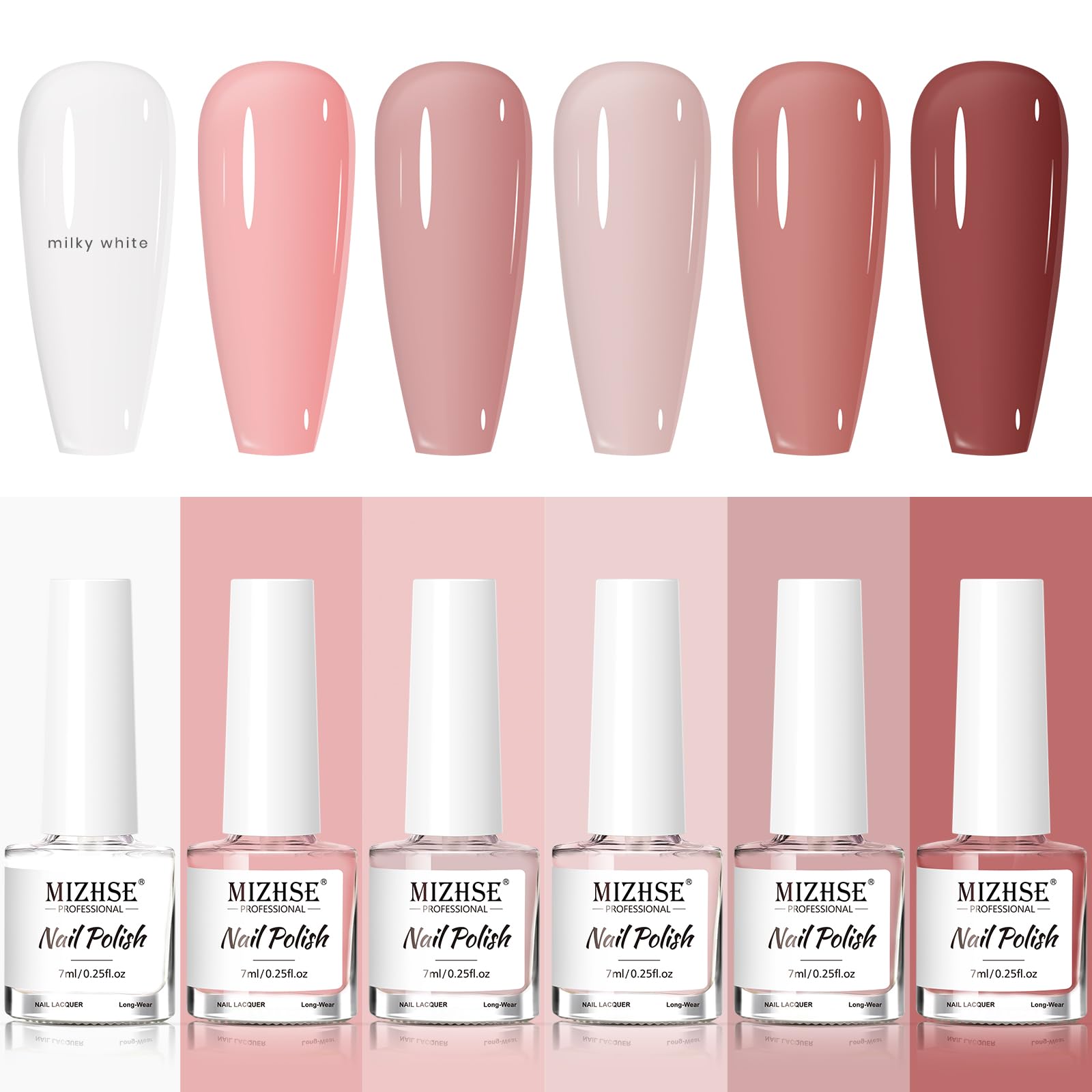 MIZHSE Vernis blanc-laité, pour un look quotidien élégant.