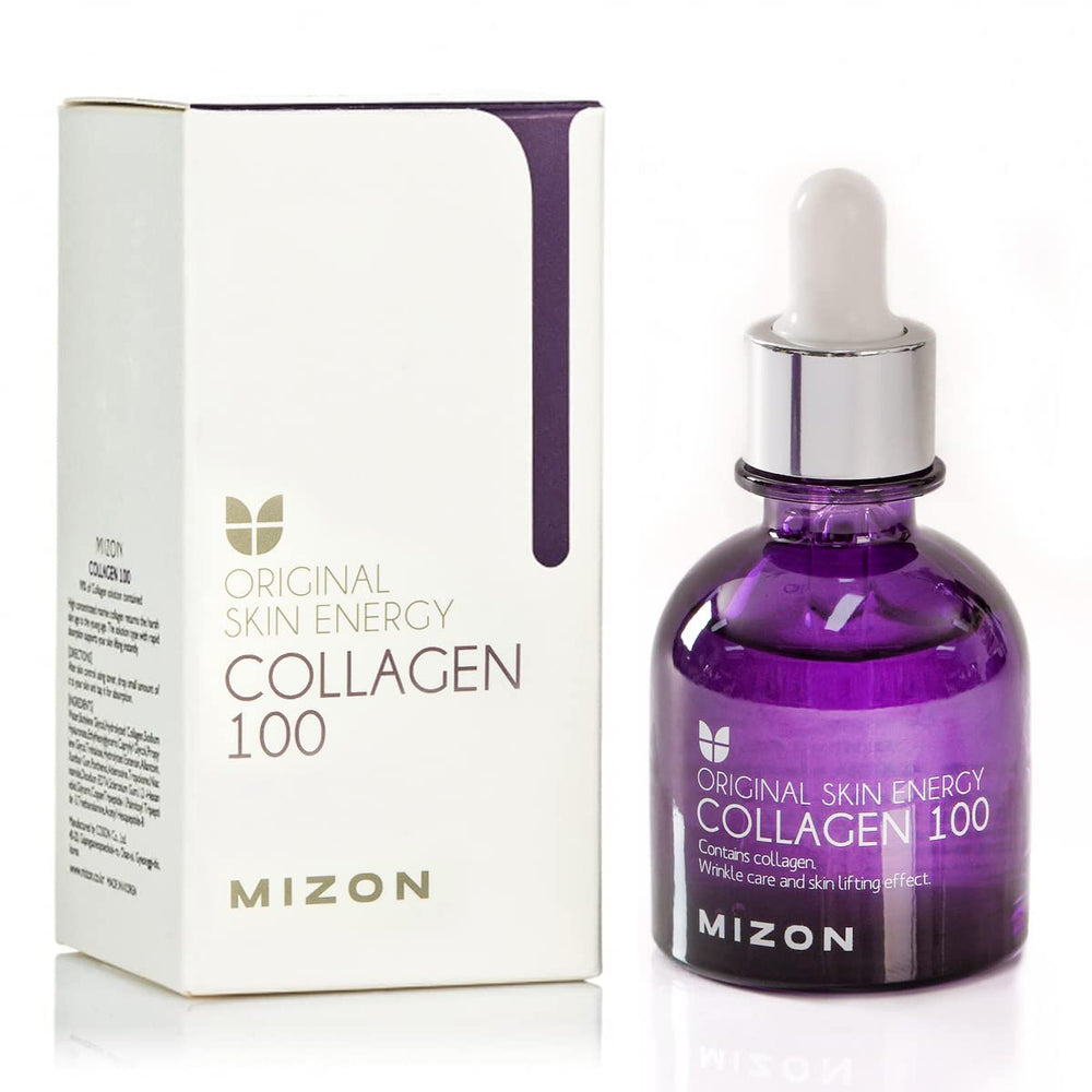 MIZON Collagen 100 Ampoule : flacon élégant pour hydratation profonde.