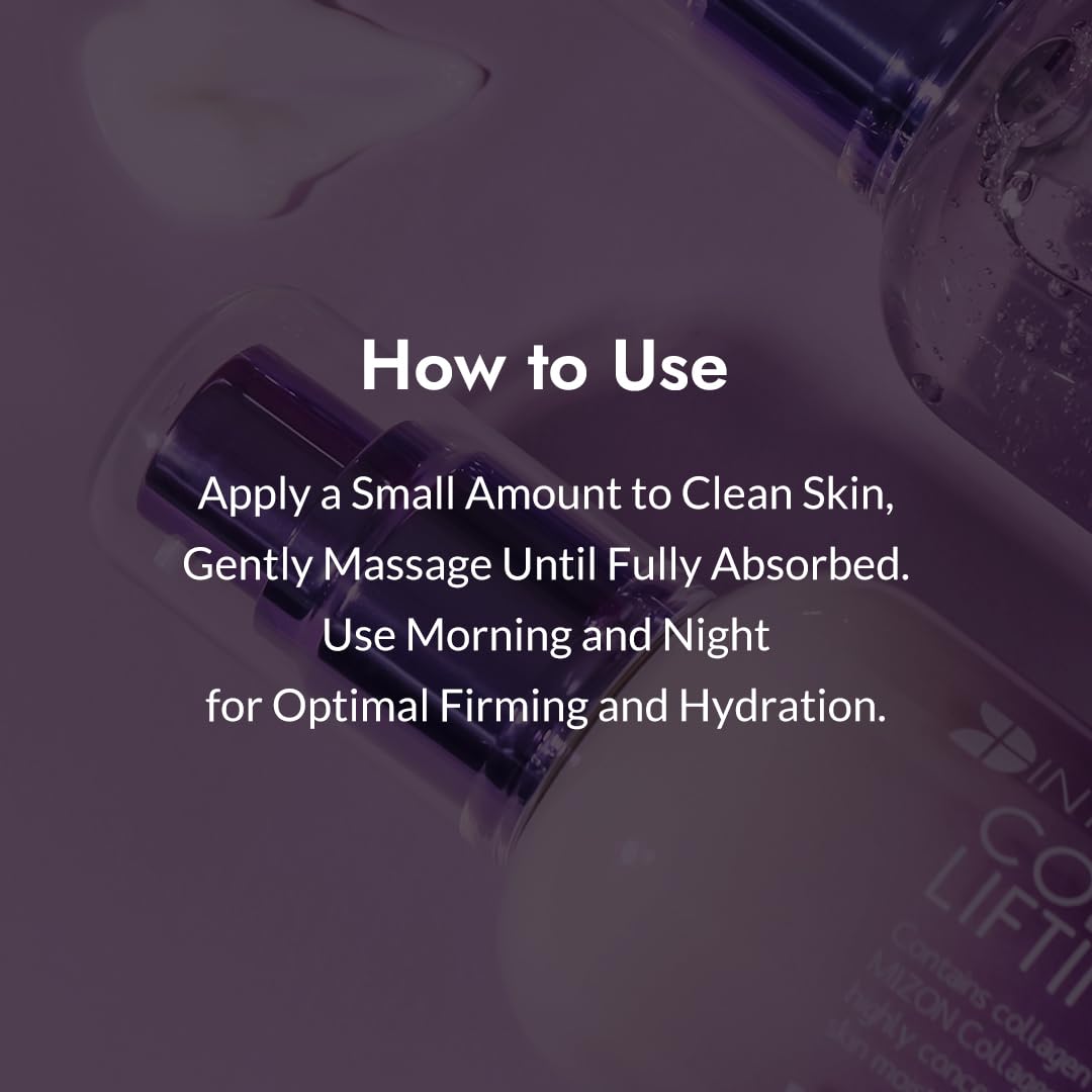 Front of MIZON Collagen Power Lifting Emulsion packaging box highlighting clean formula