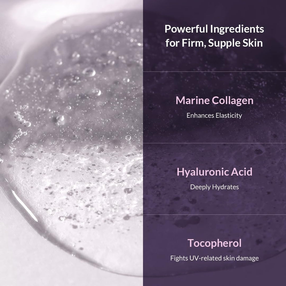 MIZON Collagen Power Lifting Toner – Gros plan sur les ingrédients clés, collagène et adénosine.