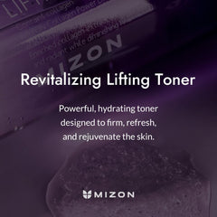 MIZON Collagen Power Lifting Toner – Texture légère qui glisse sur la peau.