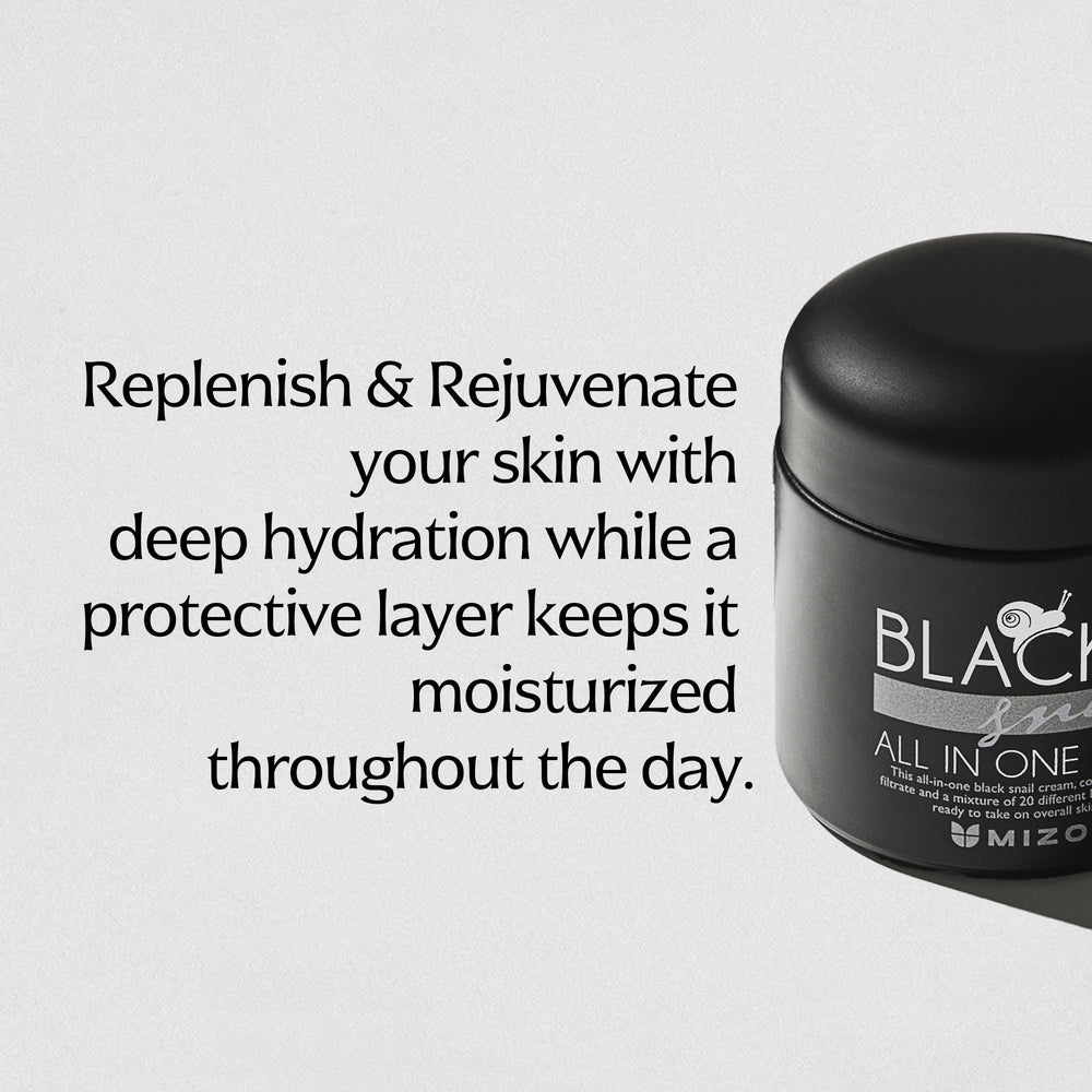 MIZON Crème Noire Escargot : application quotidienne pour peau plus souple.