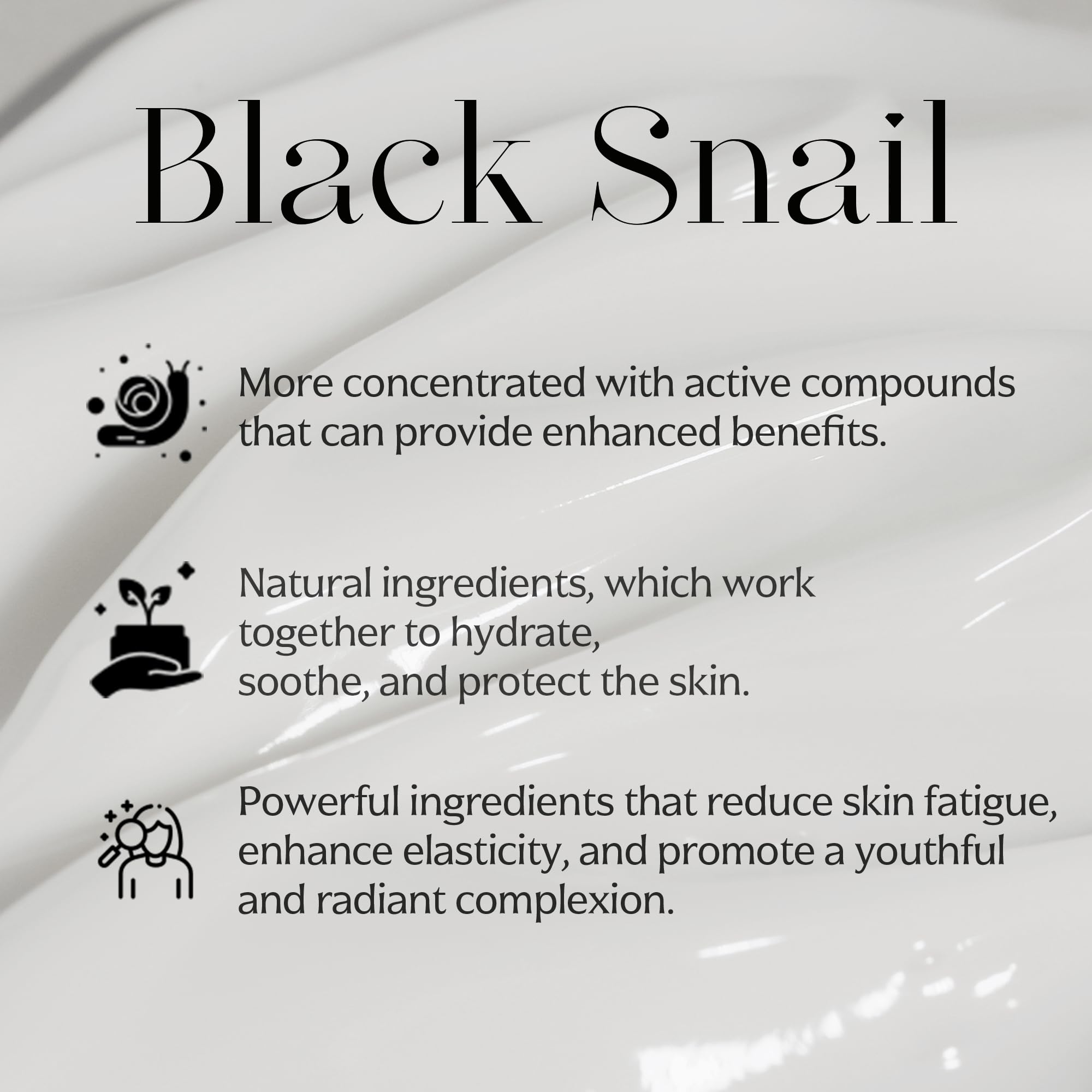 MIZON Crème Noire Escargot : ingrédients naturels pour nutriments et peau revitalisée.