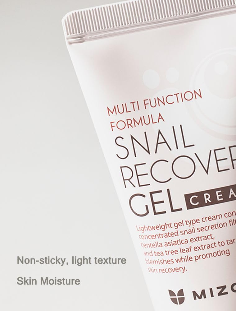 MIZON Snail Recovery Gel Cream vue-serrée texture gel apaisante.