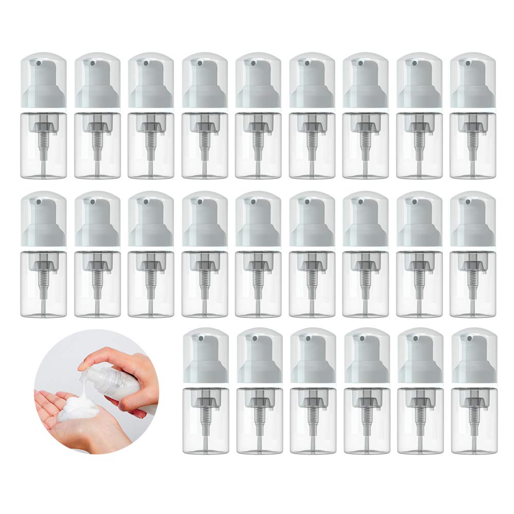 Flacon mousse MKLZ 30 ml avec bouchon clair, idéal voyage