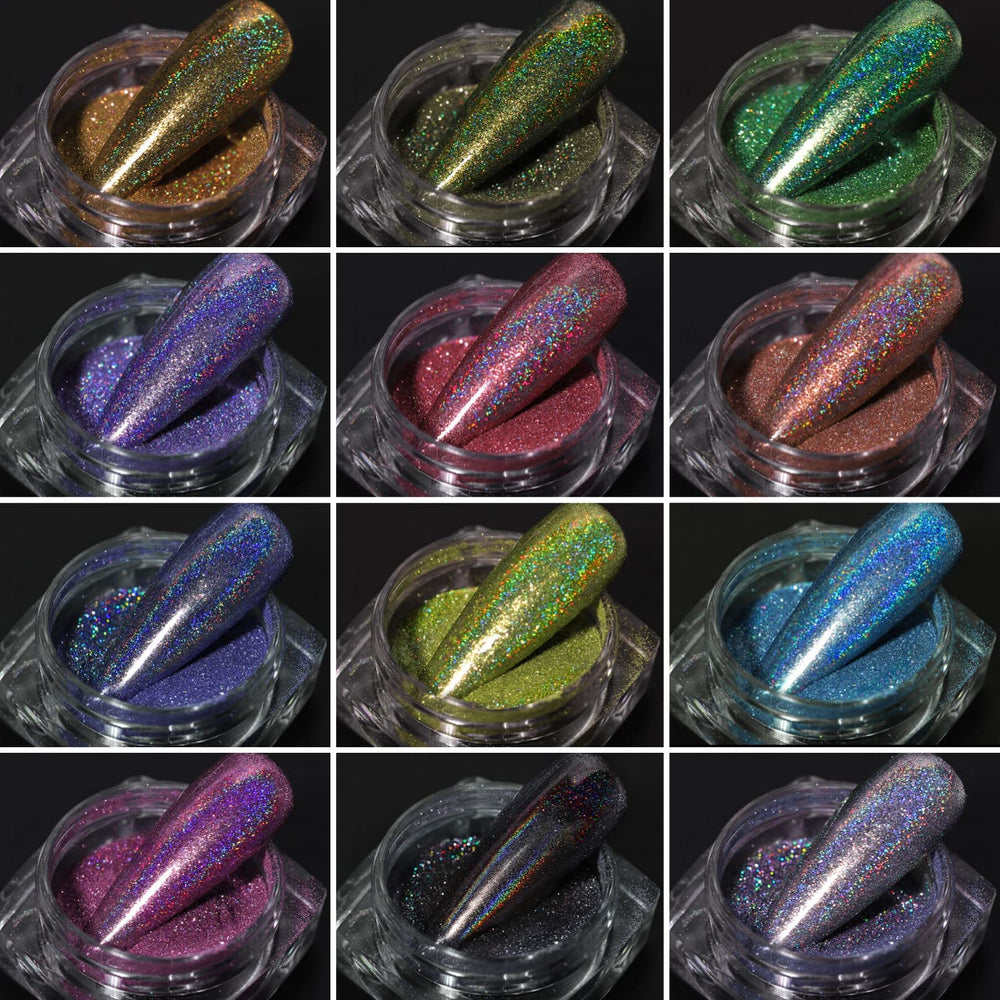 Poudre finement moulée pour un éclat durable sur ongles.