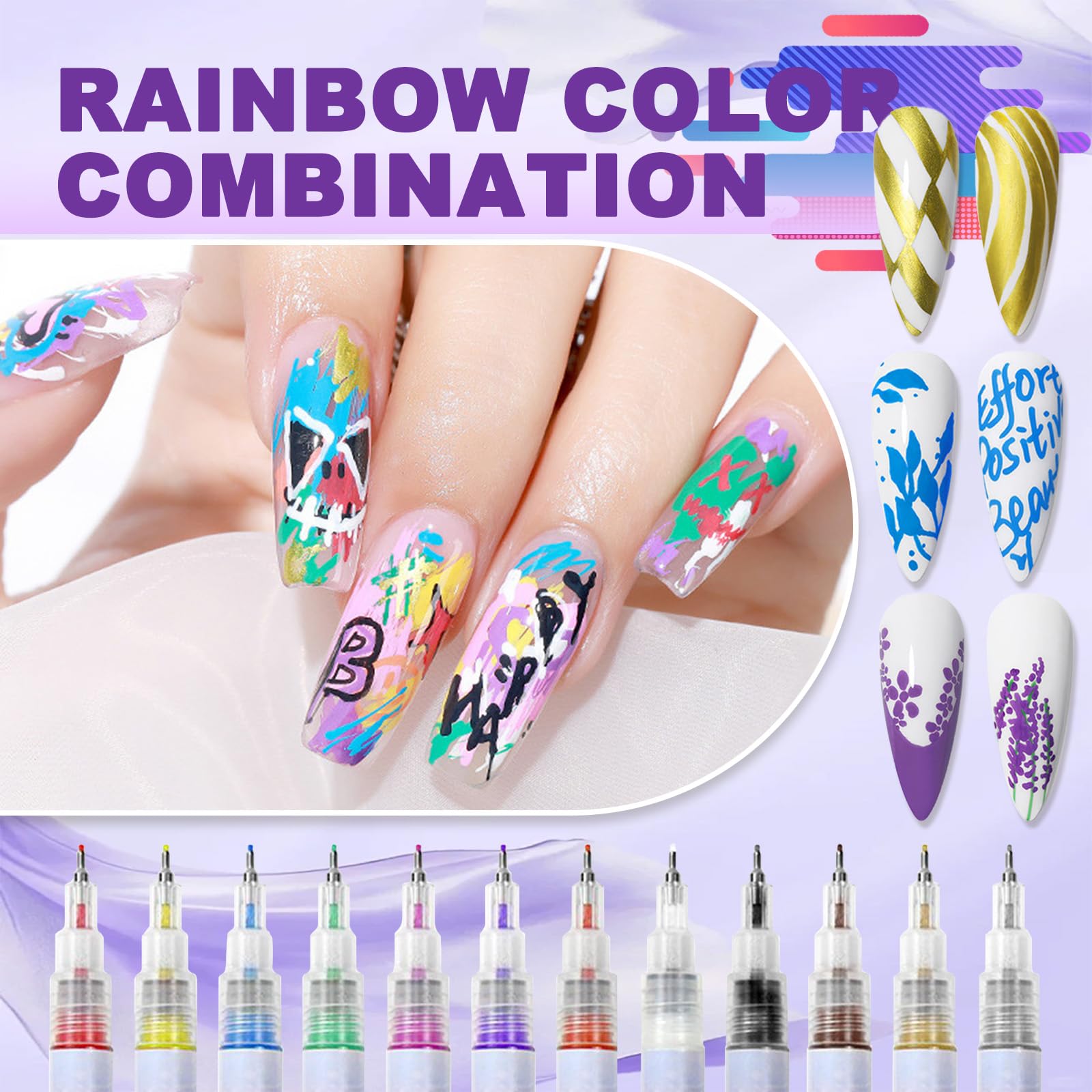 MKNZOME stylo ongulaire, couleurs vives, pour motifs éclatants et durables.