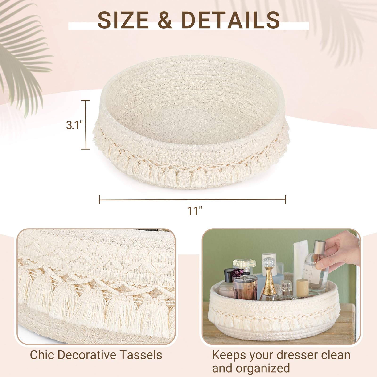 Décor bohème Mkono, franges et coton décoratif