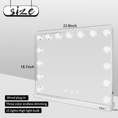 MKupView ampoules LED 15, éclairage clair pour un maquillage net.