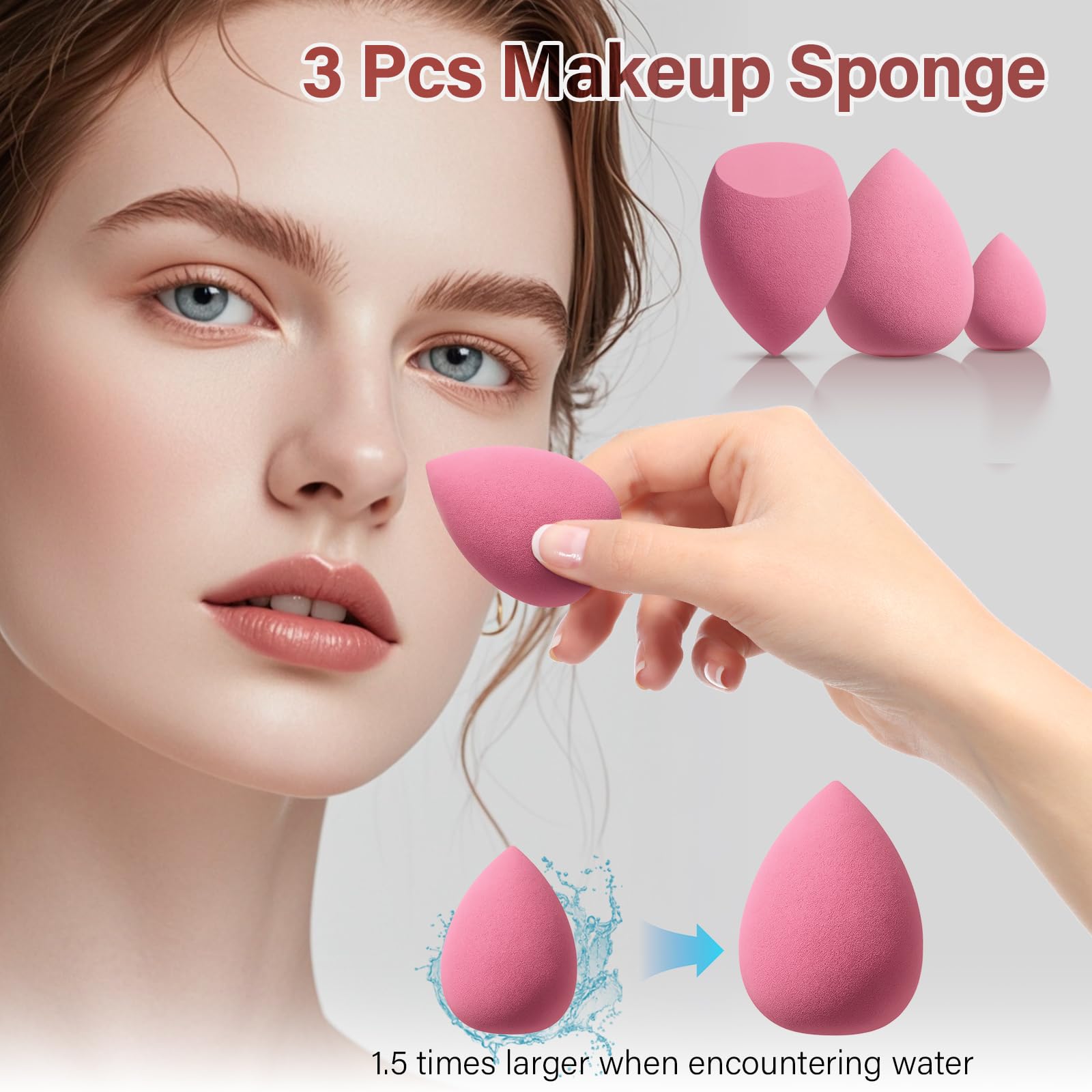 Éponge maquillage non-latex Mlemle, texture proche de la peau et motif pore pour un fini fluide.