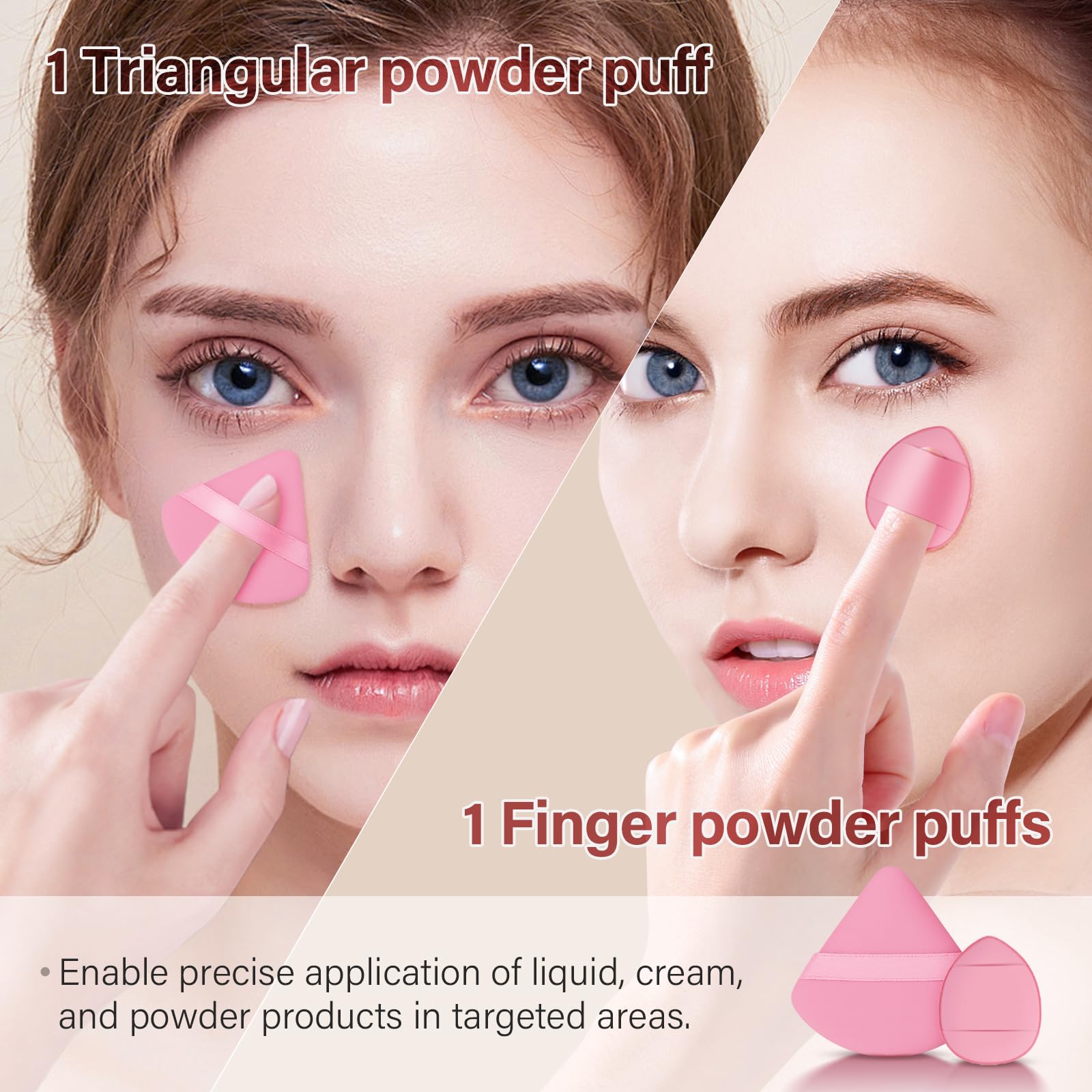 Poudre puff inclus Mlemle pour fixer le maquillage en douceur.
