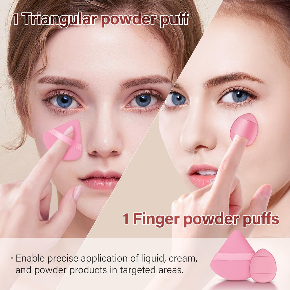 Poudre puff inclus Mlemle pour fixer le maquillage en douceur.