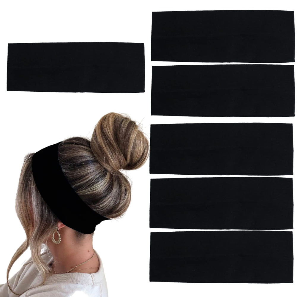 MLMOMVME bandeau-cheveux noir coton ensemble, doux et confortable pour un usage quotidien.
