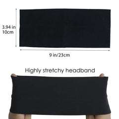 Bandeau MLMOMVME noir sans dérapage en coton double couche; reste en place pendant l'entraînement.